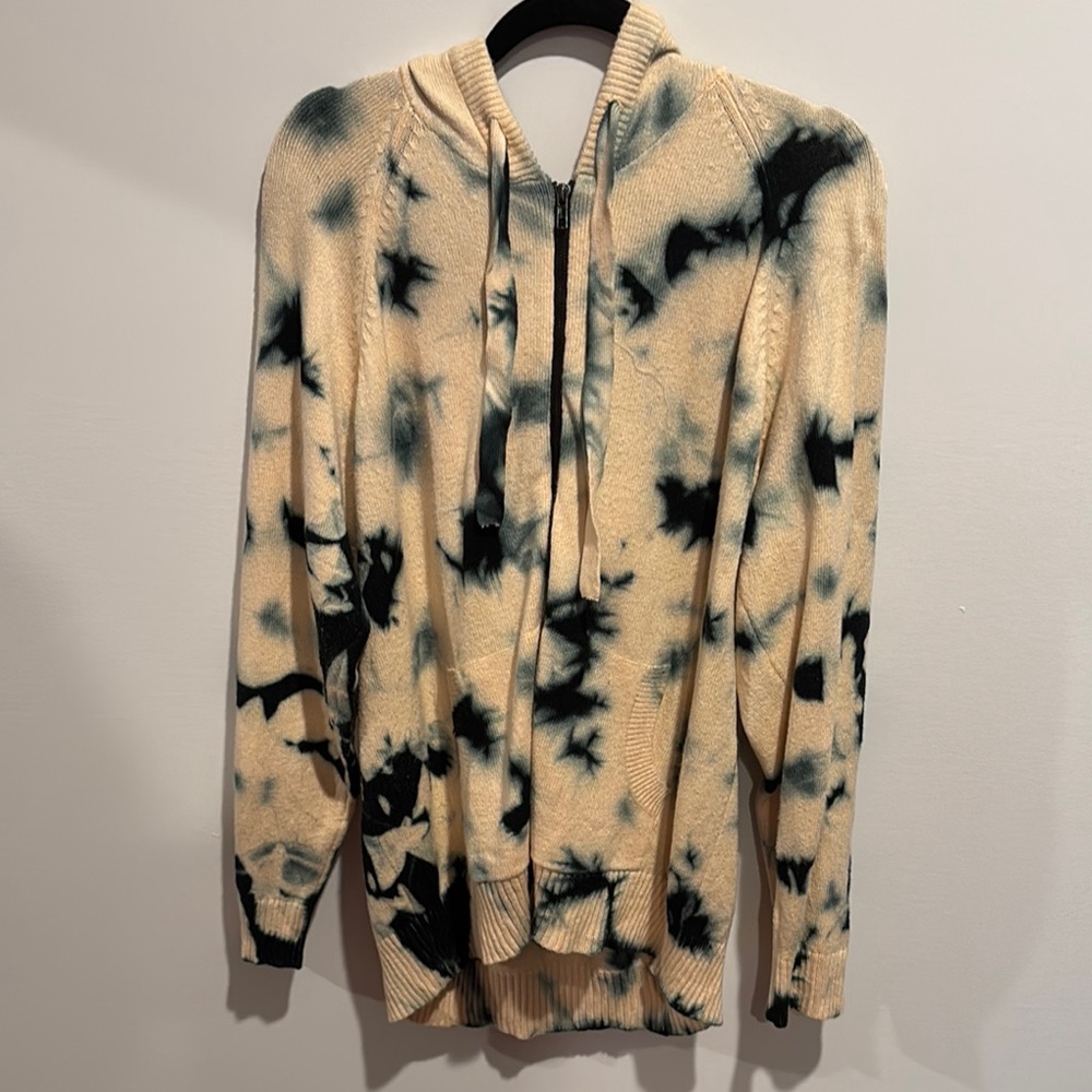 Tie-Dye Hooded Sweater - Cream and Black. NWOT from torrid